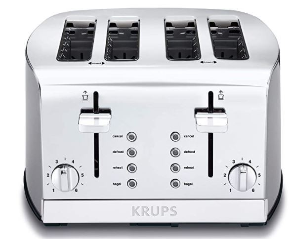 Digital toaster: krups 4-slice toaster