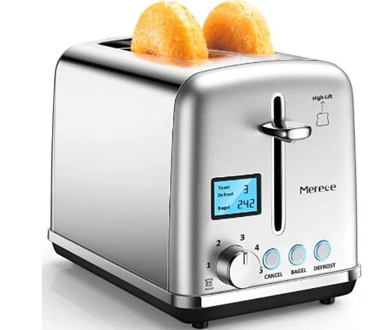 Digital toaster: toaster 2 slice - smart stainless steel toaster